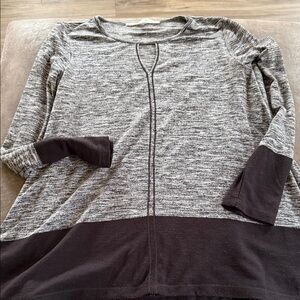 Max Studio Charcoal and Black Knit Top